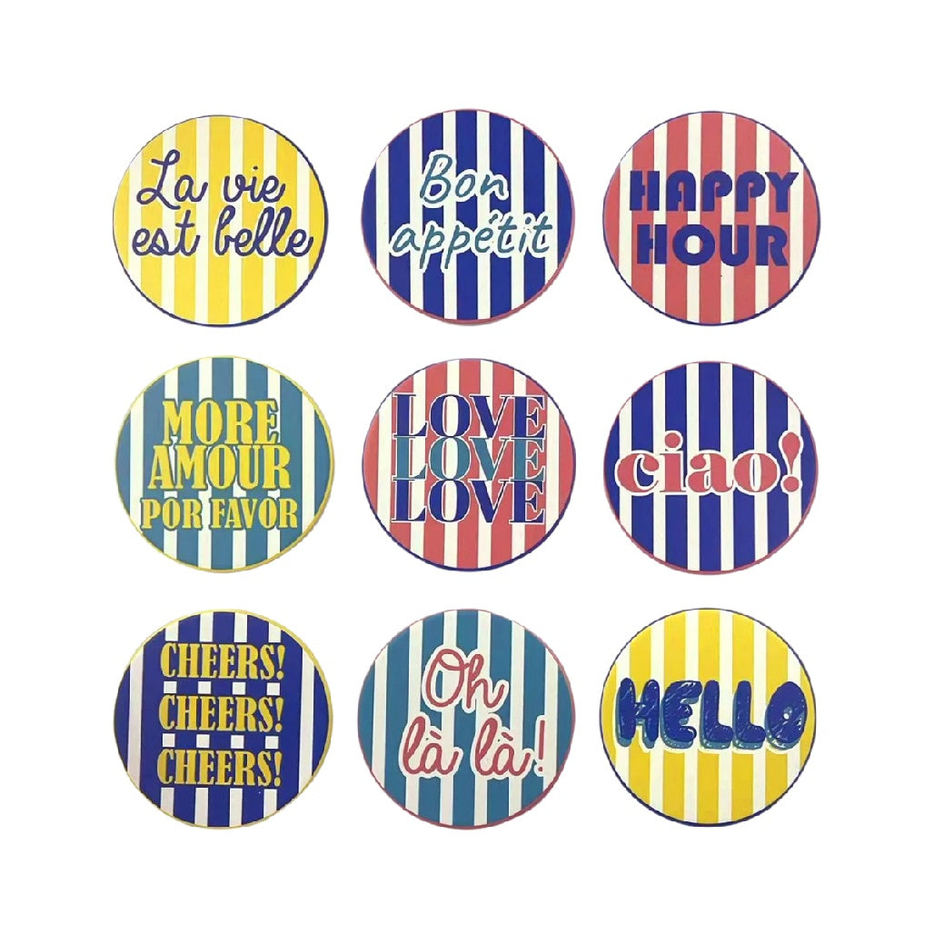 Set de sous-verres décoratifs en céramique pour la table - 20 x 20 x 1.5